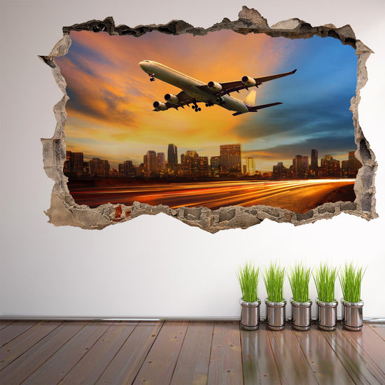 Airplane Aircraft Sunset Wall Sticker Mural Decal Poster Print Art Kids Bedroom Home Decor DS11