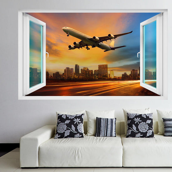 Airplane Aircraft Sunset Wall Sticker Mural Decal Poster Print Art Kids Bedroom Home Decor DS10